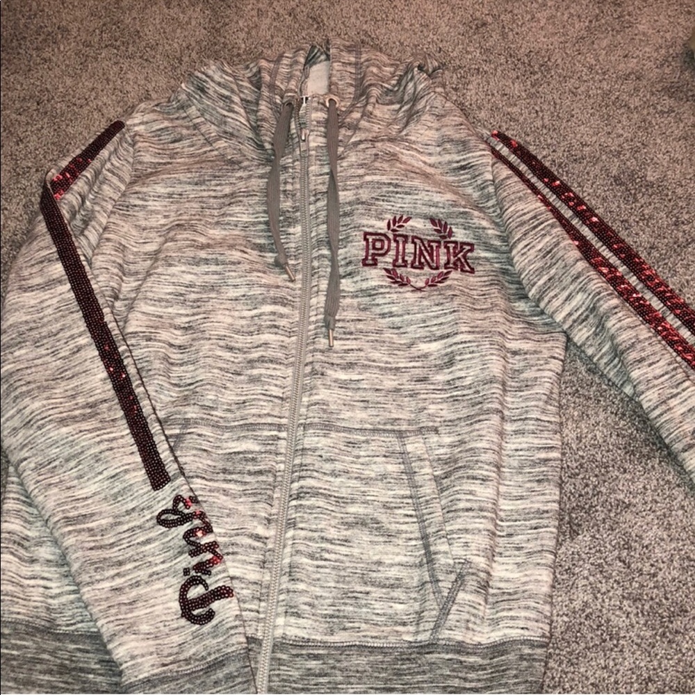 FLASH SALE PINK marked sequin hoodie